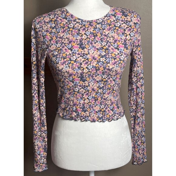A New Day 2 Tops Bundle NWT Purple Floral Casual Spring Crop Basic Womens XS - Picture 3 of 8